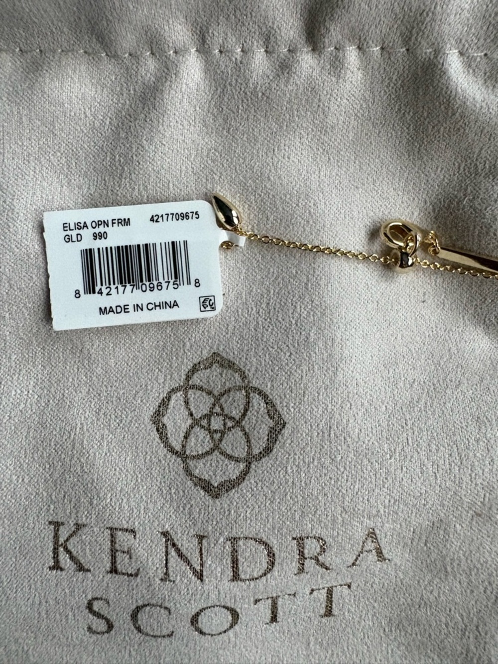 Kendra Scott Elisa Open Frame Multicolor Crystal Pendant Gold Necklace - Picture 4 of 4